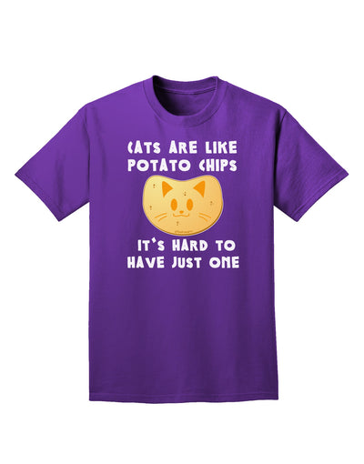 Cats Are Like Potato Chips Adult Dark T-Shirt-Mens T-Shirt-TooLoud-Purple-Small-Davson Sales