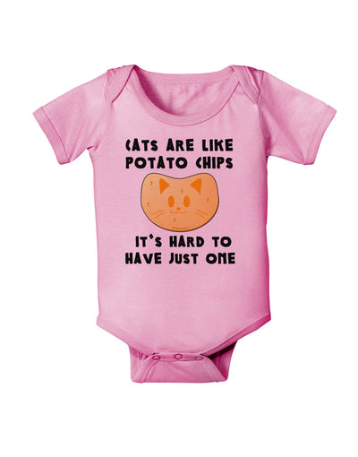 Cats Are Like Potato Chips Baby Romper Bodysuit-Baby Romper-TooLoud-Pink-06-Months-Davson Sales