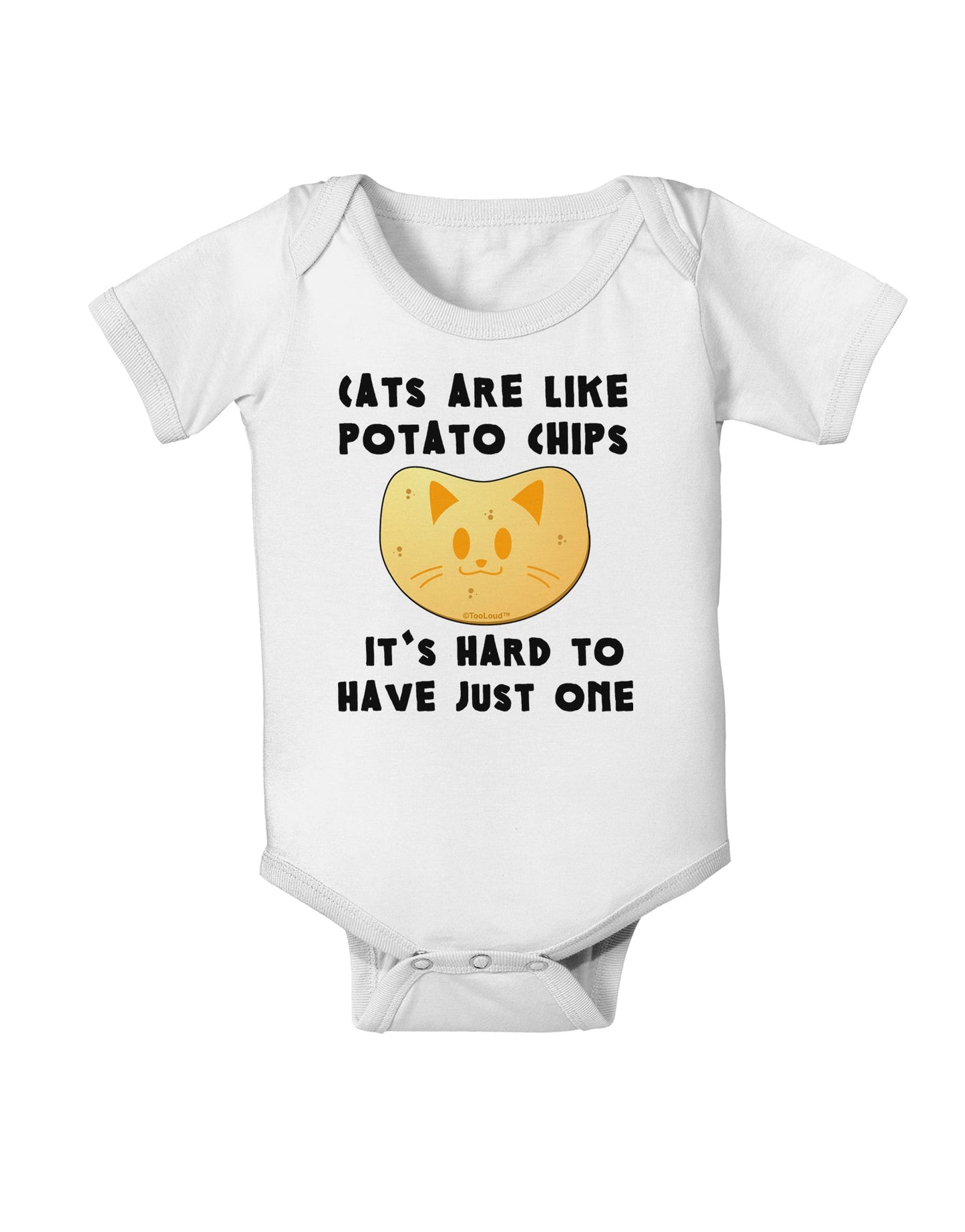 Cats Are Like Potato Chips Baby Romper Bodysuit-Baby Romper-TooLoud-White-06-Months-Davson Sales
