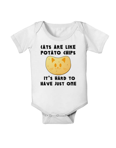 Cats Are Like Potato Chips Baby Romper Bodysuit-Baby Romper-TooLoud-White-06-Months-Davson Sales