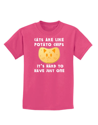 Cats Are Like Potato Chips Childrens Dark T-Shirt-Childrens T-Shirt-TooLoud-Sangria-X-Small-Davson Sales