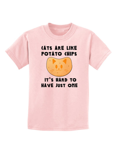 Cats Are Like Potato Chips Childrens T-Shirt-Childrens T-Shirt-TooLoud-PalePink-X-Small-Davson Sales