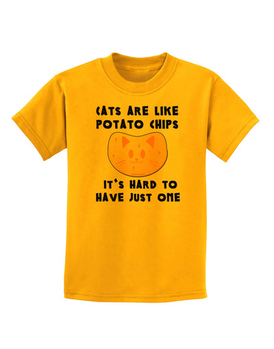 Cats Are Like Potato Chips Childrens T-Shirt-Childrens T-Shirt-TooLoud-Gold-X-Small-Davson Sales