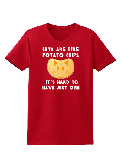 Cats Are Like Potato Chips Womens Dark T-Shirt-TooLoud-Red-X-Small-Davson Sales