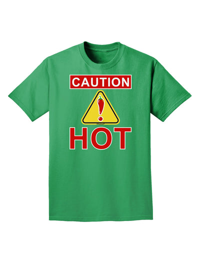 Caution Hot Chili Pepper Sign Adult Dark T-Shirt-Mens T-Shirt-TooLoud-Kelly-Green-Small-Davson Sales