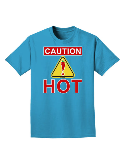 Caution Hot Chili Pepper Sign Adult Dark T-Shirt-Mens T-Shirt-TooLoud-Turquoise-Small-Davson Sales