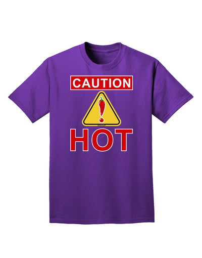 Caution Hot Chili Pepper Sign Adult Dark T-Shirt-Mens T-Shirt-TooLoud-Purple-Small-Davson Sales