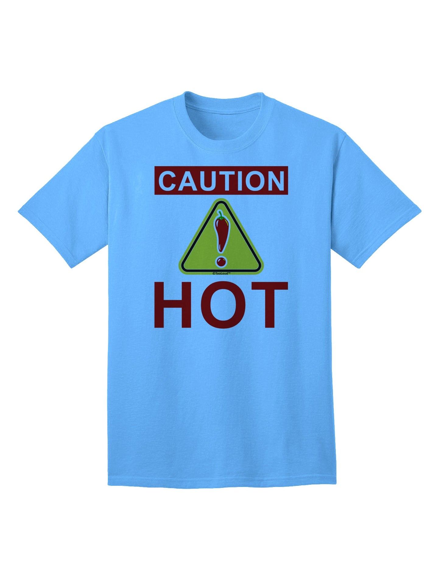 Caution Hot Chili Pepper Sign Premium Adult T-Shirt for Spice Enthusiasts-Mens T-shirts-TooLoud-Aquatic-Blue-Small-Davson Sales