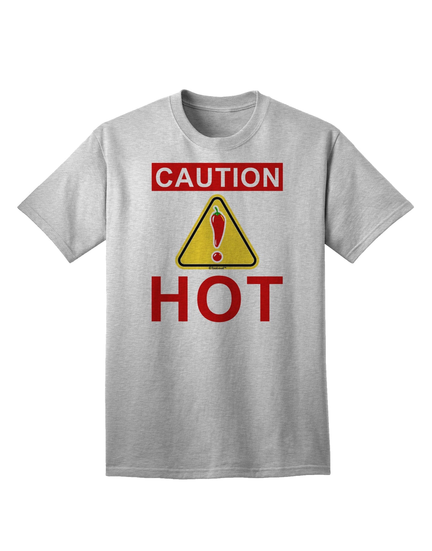 Caution Hot Chili Pepper Sign Premium Adult T-Shirt for Spice Enthusiasts-Mens T-shirts-TooLoud-AshGray-Small-Davson Sales