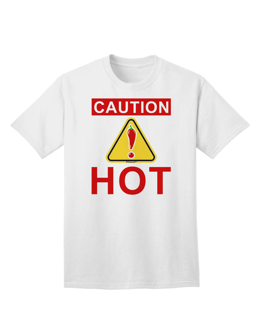 Caution Hot Chili Pepper Sign Premium Adult T-Shirt for Spice Enthusiasts-Mens T-shirts-TooLoud-White-Small-Davson Sales