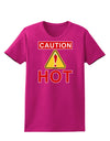 Caution Hot Chili Pepper Sign Womens Dark T-Shirt-TooLoud-Hot-Pink-Small-Davson Sales