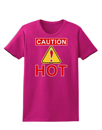 Caution Hot Chili Pepper Sign Womens Dark T-Shirt-TooLoud-Hot-Pink-Small-Davson Sales