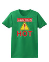 Caution Hot Chili Pepper Sign Womens Dark T-Shirt-TooLoud-Kelly-Green-X-Small-Davson Sales