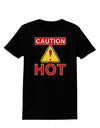 Caution Hot Chili Pepper Sign Womens Dark T-Shirt-TooLoud-Black-X-Small-Davson Sales