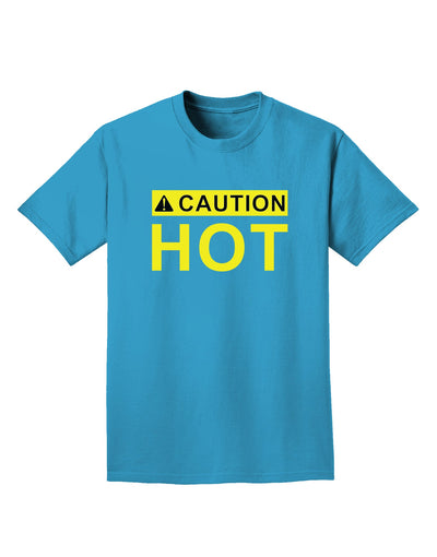 Caution Hot Warning Sign Adult Dark T-Shirt-Mens T-Shirt-TooLoud-Turquoise-Small-Davson Sales