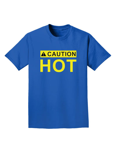 Caution Hot Warning Sign Adult Dark T-Shirt-Mens T-Shirt-TooLoud-Royal-Blue-Small-Davson Sales