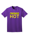 Caution Hot Warning Sign Adult Dark T-Shirt-Mens T-Shirt-TooLoud-Purple-Small-Davson Sales