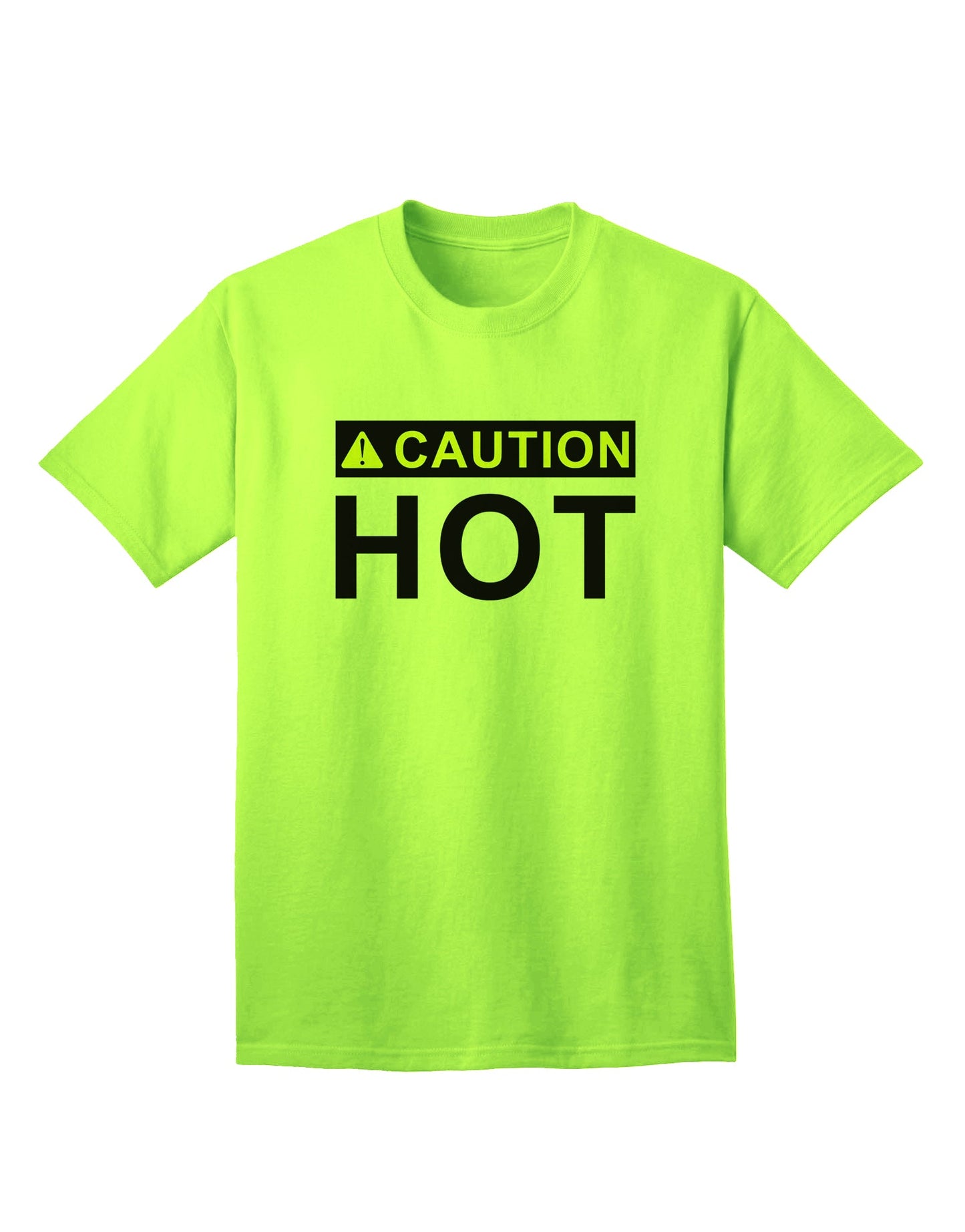 Caution Hot Warning Sign - Premium Adult T-Shirt for the Bold and Adventurous-Mens T-shirts-TooLoud-Neon-Green-Small-Davson Sales