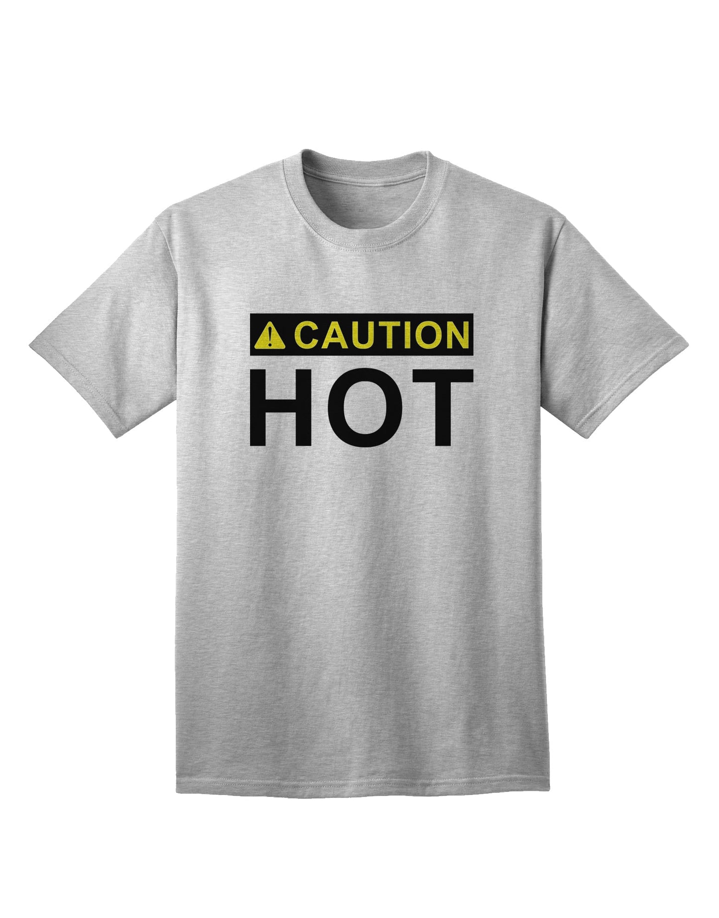 Caution Hot Warning Sign - Premium Adult T-Shirt for the Bold and Adventurous-Mens T-shirts-TooLoud-AshGray-Small-Davson Sales