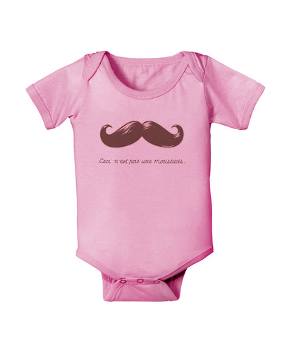 Ceci n'est pas une moustache Baby Romper Bodysuit-Baby Romper-TooLoud-Light-Pink-06-Months-Davson Sales