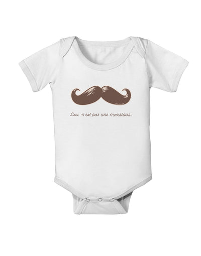 Ceci n'est pas une moustache Baby Romper Bodysuit-Baby Romper-TooLoud-White-06-Months-Davson Sales