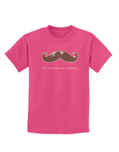 Ceci n'est pas une moustache Childrens Dark T-Shirt-Childrens T-Shirt-TooLoud-Sangria-X-Small-Davson Sales