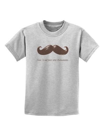 Ceci n'est pas une moustache Childrens T-Shirt-Childrens T-Shirt-TooLoud-AshGray-X-Small-Davson Sales