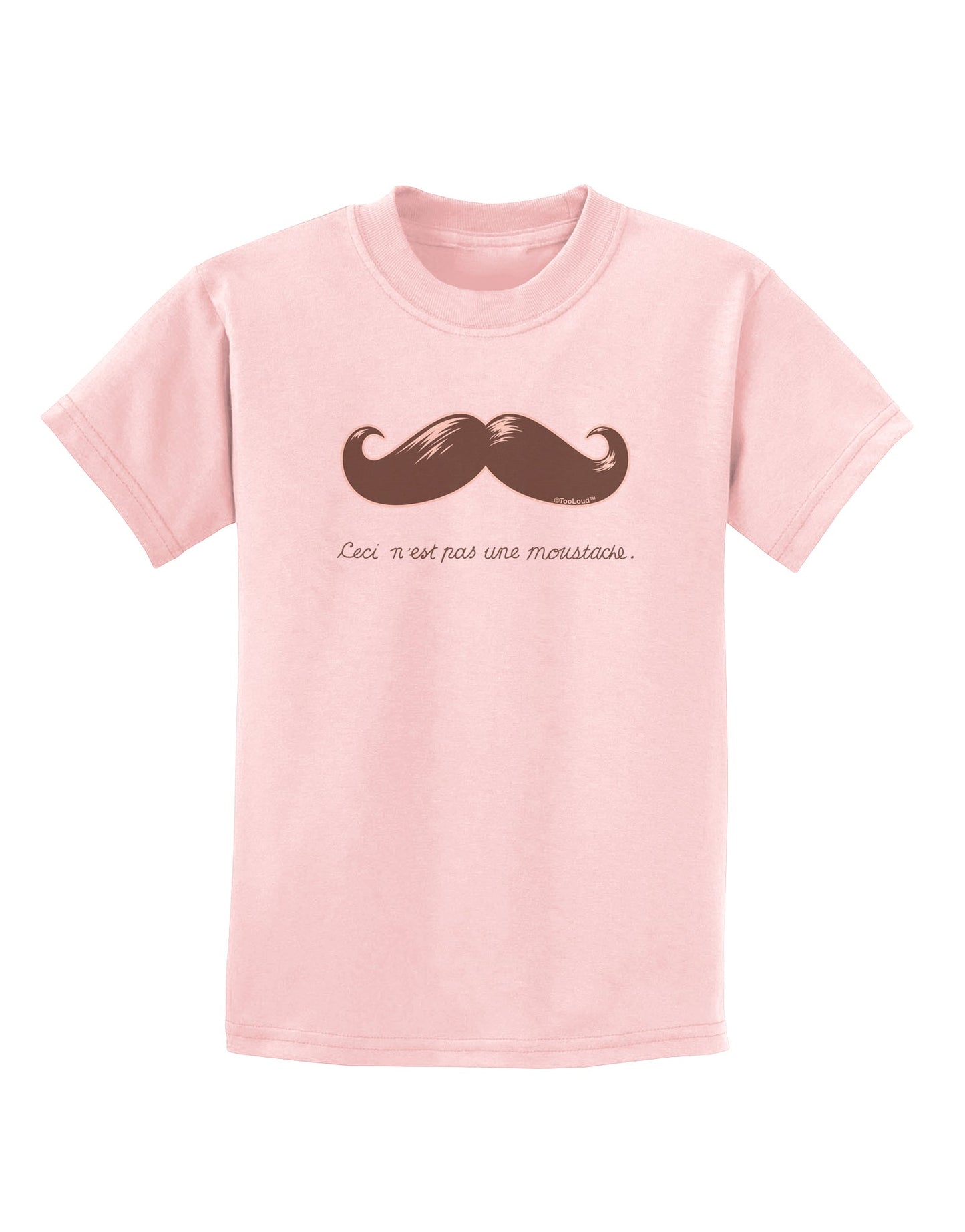 Ceci n'est pas une moustache Childrens T-Shirt-Childrens T-Shirt-TooLoud-PalePink-X-Small-Davson Sales