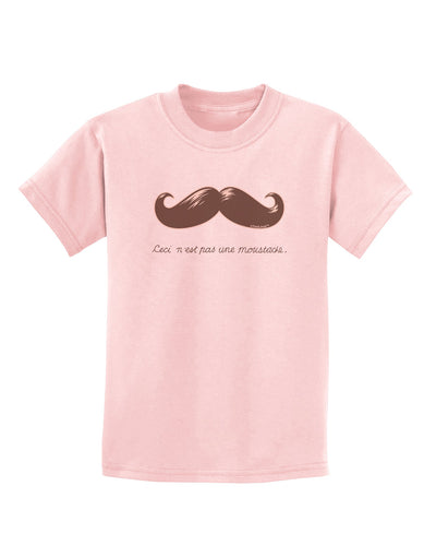 Ceci n'est pas une moustache Childrens T-Shirt-Childrens T-Shirt-TooLoud-PalePink-X-Small-Davson Sales