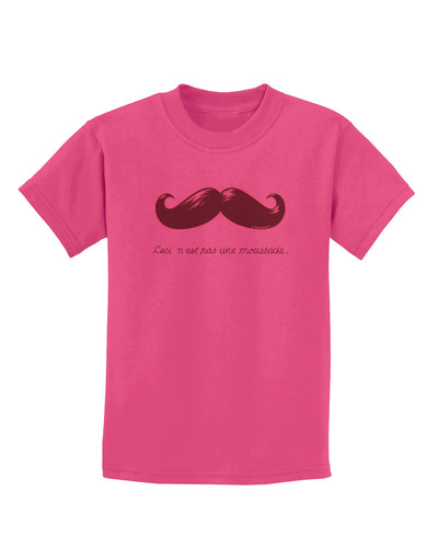 Ceci n'est pas une moustache Childrens T-Shirt-Childrens T-Shirt-TooLoud-Sangria-X-Small-Davson Sales