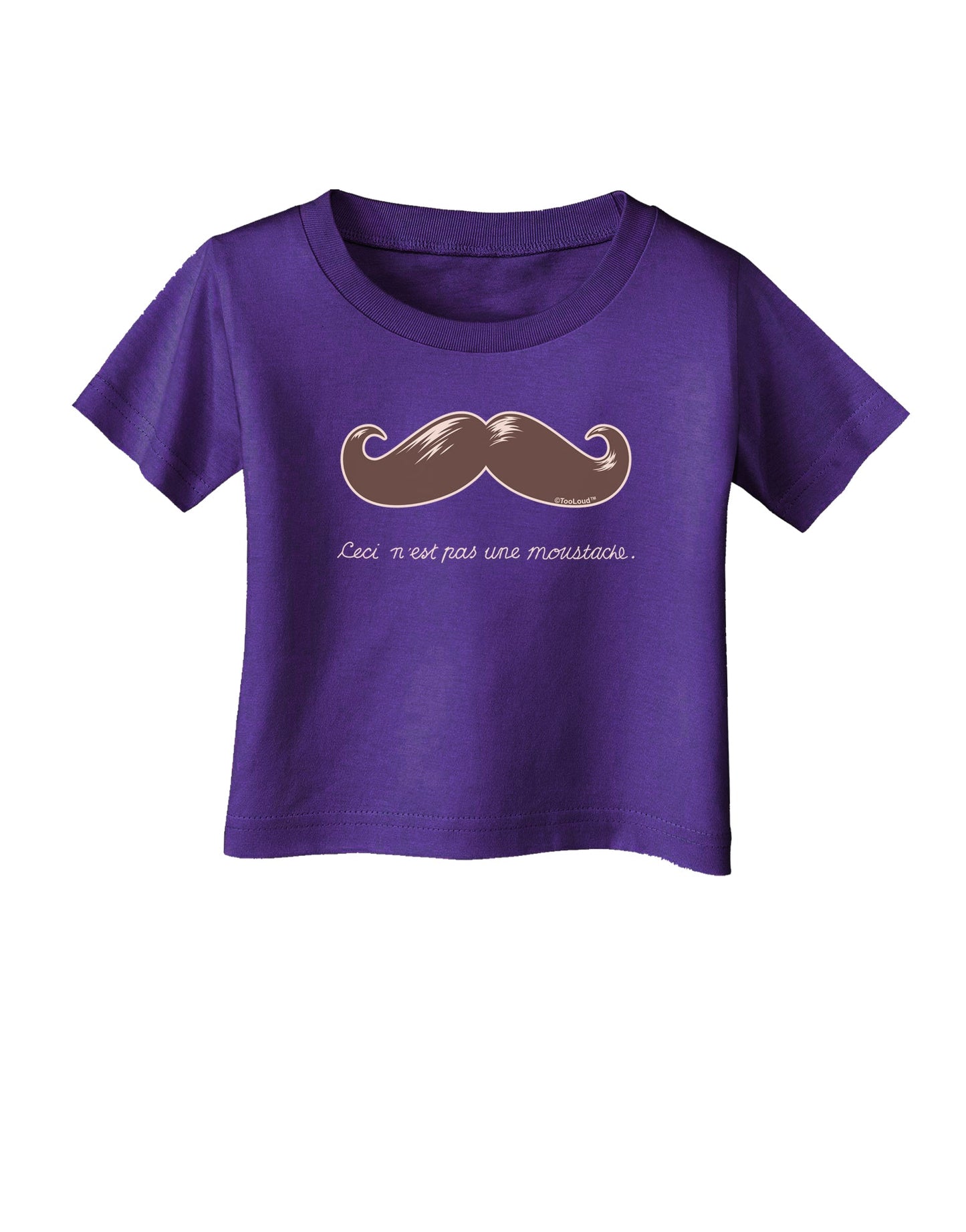 Ceci n'est pas une moustache Infant T-Shirt Dark-Infant T-Shirt-TooLoud-Purple-06-Months-Davson Sales