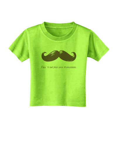 Ceci n'est pas une moustache Toddler T-Shirt-Toddler T-Shirt-TooLoud-Lime-Green-2T-Davson Sales