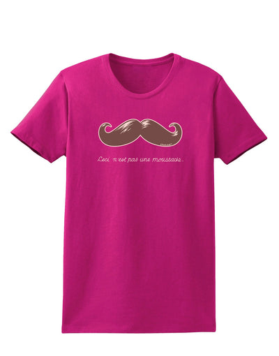 Ceci n'est pas une moustache Womens Dark T-Shirt-TooLoud-Hot-Pink-Small-Davson Sales