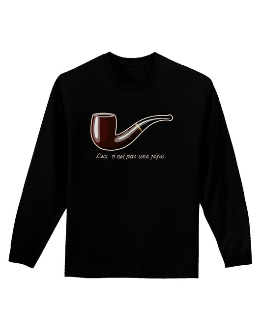 Ceci n'est pas une pipe Adult Long Sleeve Dark T-Shirt-TooLoud-Black-Small-Davson Sales