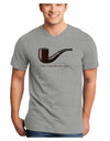 Ceci n'est pas une pipe Adult V-Neck T-shirt-Mens V-Neck T-Shirt-TooLoud-HeatherGray-Small-Davson Sales