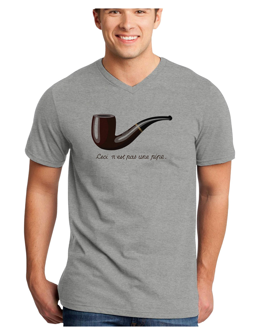 Ceci n'est pas une pipe Adult V-Neck T-shirt-Mens V-Neck T-Shirt-TooLoud-White-Small-Davson Sales