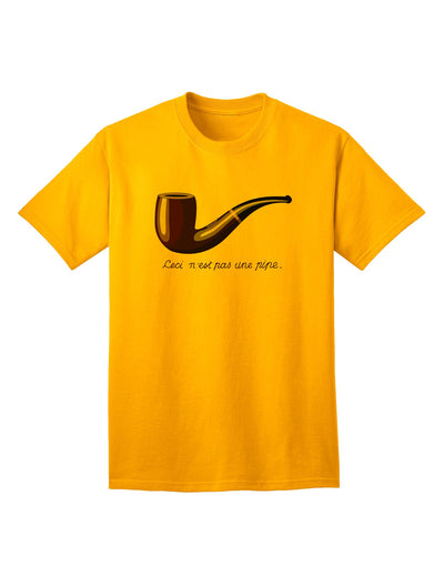 Ceci n'est pas une pipe Premium Adult T-Shirt - Exclusive Ecommerce Collection-Mens T-shirts-TooLoud-Gold-Small-Davson Sales