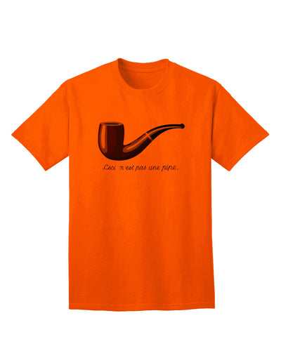 Ceci n'est pas une pipe Premium Adult T-Shirt - Exclusive Ecommerce Collection-Mens T-shirts-TooLoud-Orange-Small-Davson Sales