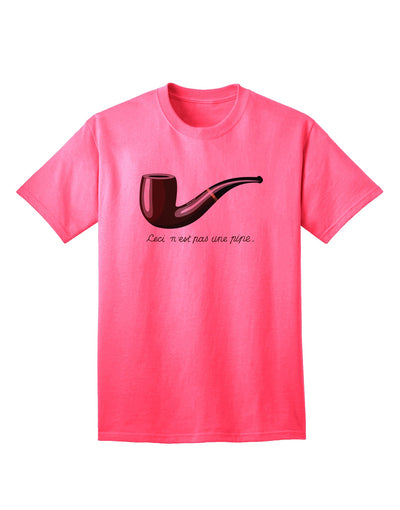 Ceci n'est pas une pipe Premium Adult T-Shirt - Exclusive Ecommerce Collection-Mens T-shirts-TooLoud-Neon-Pink-Small-Davson Sales
