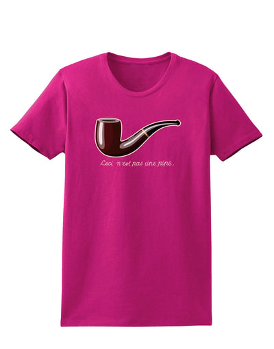 Ceci n'est pas une pipe Womens Dark T-Shirt-TooLoud-Hot-Pink-Small-Davson Sales
