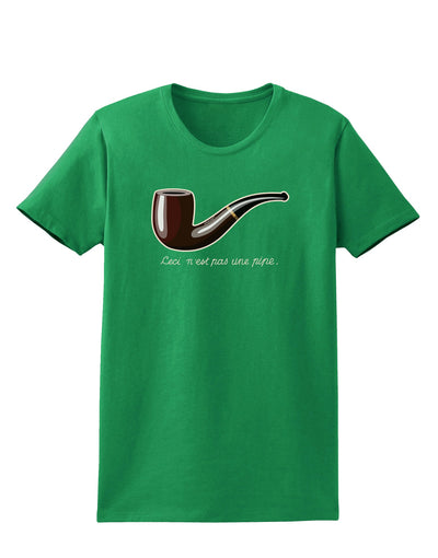Ceci n'est pas une pipe Womens Dark T-Shirt-TooLoud-Kelly-Green-X-Small-Davson Sales