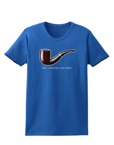 Ceci n'est pas une pipe Womens Dark T-Shirt-TooLoud-Royal-Blue-X-Small-Davson Sales