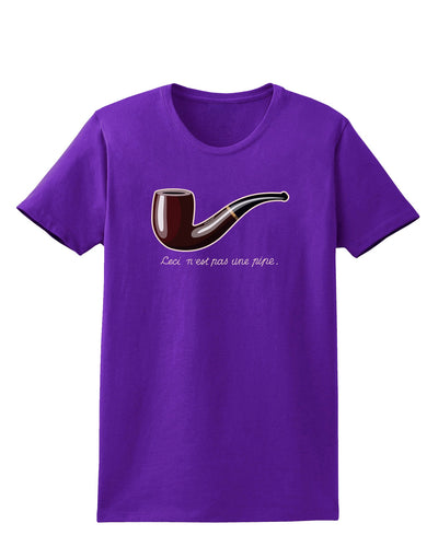 Ceci n'est pas une pipe Womens Dark T-Shirt-TooLoud-Purple-X-Small-Davson Sales