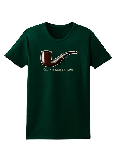Ceci n'est pas une pipe Womens Dark T-Shirt-TooLoud-Forest-Green-Small-Davson Sales