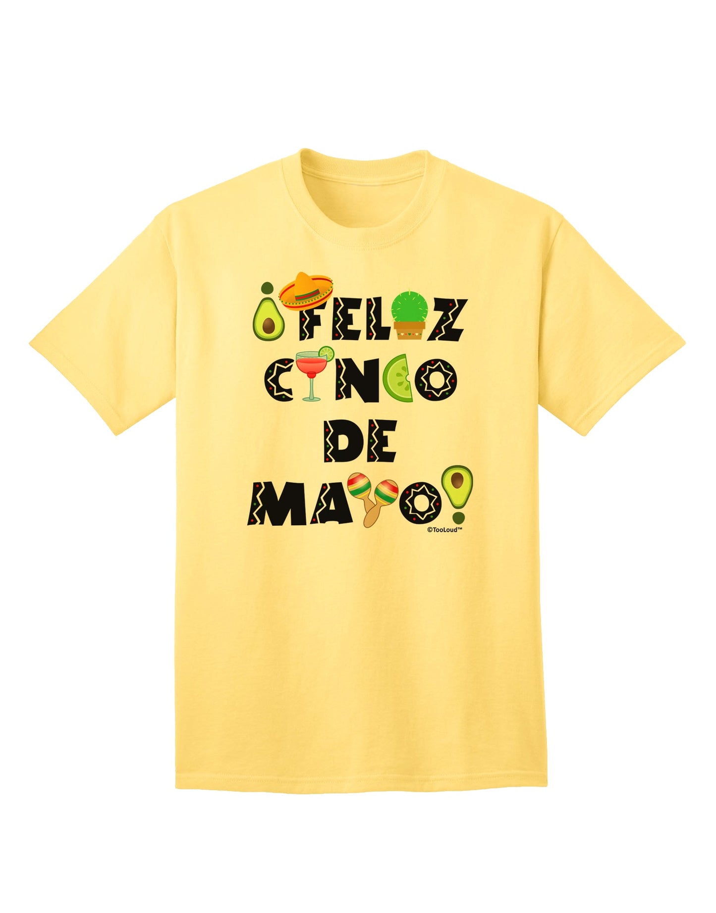 Celebrate Cinco de Mayo with the Vibrant Fiesta Icons Adult T-Shirt by TooLoud-Mens T-shirts-TooLoud-Yellow-Small-Davson Sales