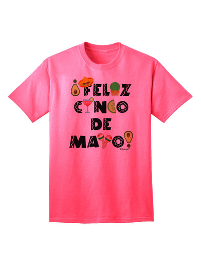 Celebrate Cinco de Mayo with the Vibrant Fiesta Icons Adult T-Shirt by TooLoud-Mens T-shirts-TooLoud-Neon-Pink-Small-Davson Sales