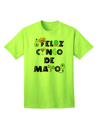 Celebrate Cinco de Mayo with the Vibrant Fiesta Icons Adult T-Shirt by TooLoud-Mens T-shirts-TooLoud-Neon-Green-Small-Davson Sales