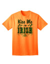 Celebrate St. Patrick's Day in Style with our Kiss Me I'm Irish Collection of Adult T-Shirts-Mens T-shirts-TooLoud-Neon-Orange-Small-Davson Sales