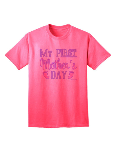 Celebrate Your First Mother's Day with Style: Baby Feet Pink Adult T-Shirt by TooLoud-Mens T-shirts-TooLoud-Neon-Pink-Small-Davson Sales