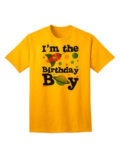 Celebrate in Style with the I'm the Birthday Boy Outer Space Design Adult T-Shirt by TooLoud-Mens T-shirts-TooLoud-Gold-Small-Davson Sales